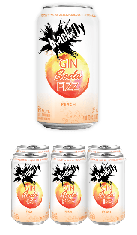Black Fly - Gin Soda Fizz <span style='color:#FF9C2E;'>Peach</span>