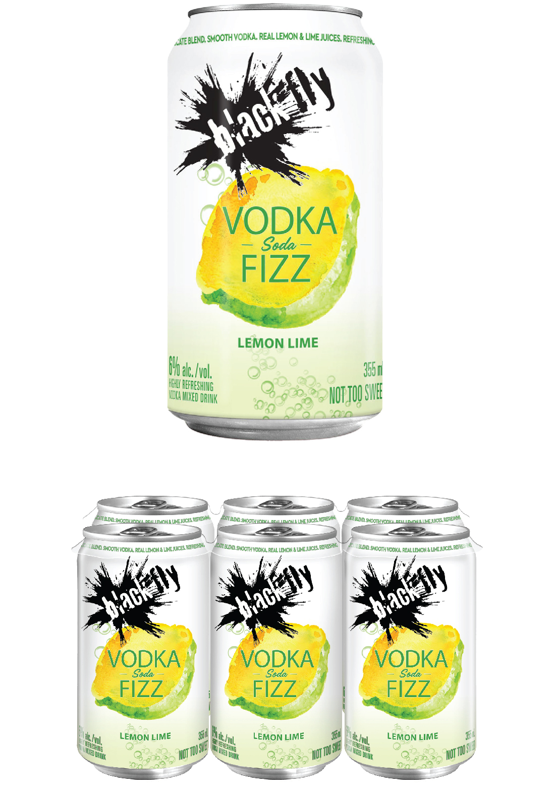 Black Fly - Vodka Soda Fizz <span style='color:#ffe500;'>Lemon Lime</span>